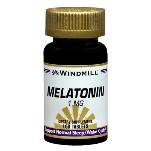 Windmill Melatonin Tablet  1 Mg  100Ct Vitamins & Supplements Black