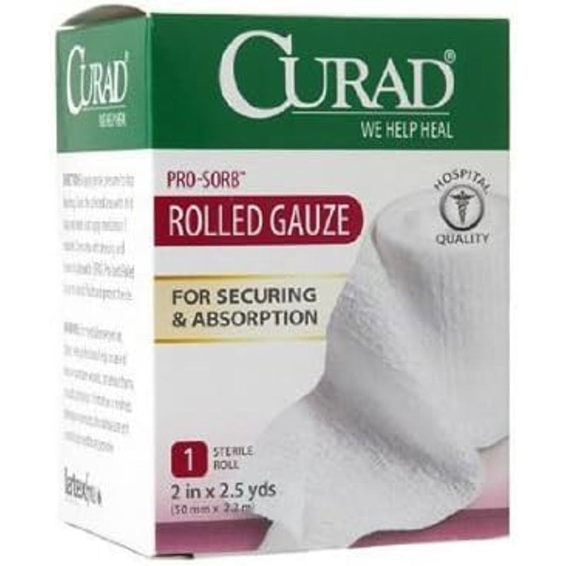 Curad Curad Pro-Sorb Rolled Gauze, 3 Inches X 2.5 Yds First Aid Gray