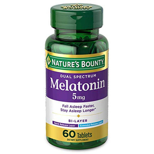 Nature's Bounty Nature's Bounty Dual Spectrum Bi-Layer Melatonin 5 Mg, 60 Tablets Vitamins & Supplements White Smoke