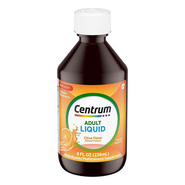 Centrum Centrum Liquid Multivitamin Supplement Citrus Flavor 8 Oz For Adults Vitamins & Supplements White Smoke
