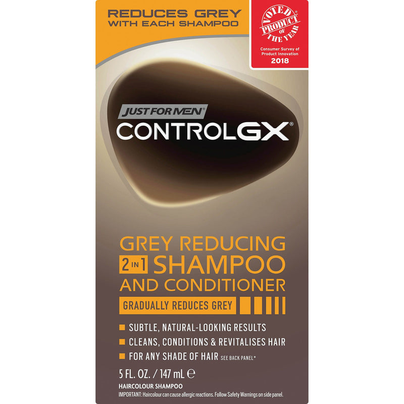 Just For Men Just For Men Control GX Shampoo And Conditioner, 2 In 1, Grey Reducing Shampoo & Conditioner Dark Slate Gray