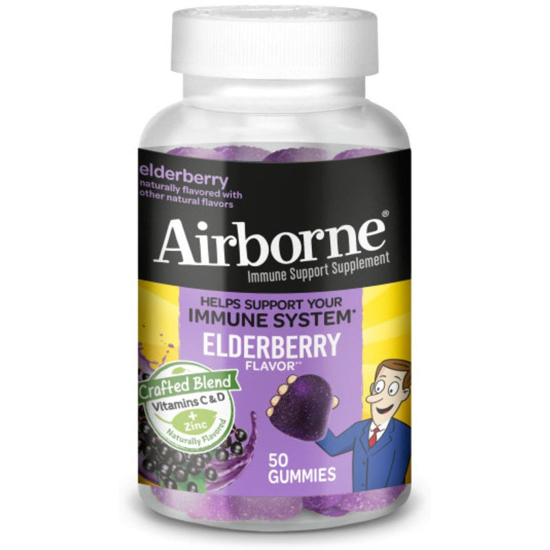 Airborne Airborne Immune Support Supplement, 180 Mg, Gummies, Elderberry Flavor Vitamins & Supplements White Smoke
