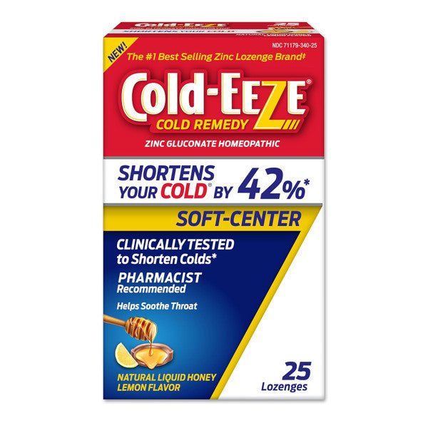 Cold-Eeze Cold-Eeze Remedy, Natural Liquid Honey Lemon Flavor, Soft Center, Lozenges Honey White Smoke