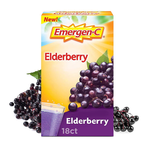 Emergen-C Emergen-C Fizzy Drink Mix Immune Support Elderberry Vitamins & Supplements White Smoke