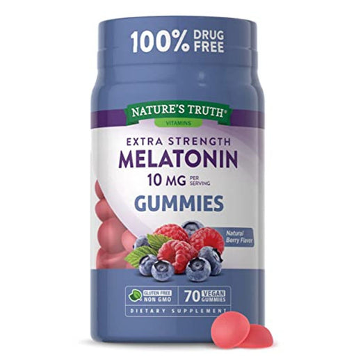 Nature's Truth Nature's Truth Extra Strength Melatonin 10 Mg Vegan Gummies Natural Berry Flavor Vitamins & Supplements White Smoke