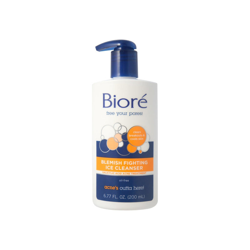 Biore Biore Blemish Fighting Ice Cleanser Salicylic Acid Acne Treatment 6.77 Oz Skin Care White Smoke