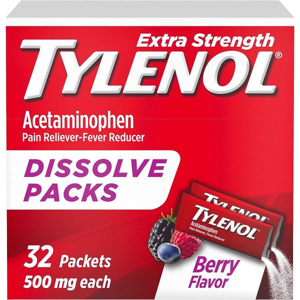 Tylenol Tylenol® Extra Strength Dissolve Packs – 500 mg Acetaminophen (Berry Flavor) Health & Beauty White Smoke