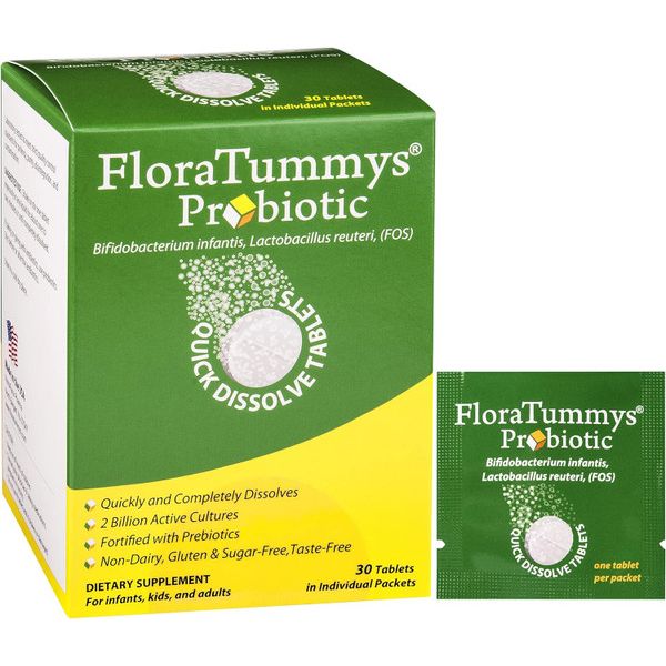 FloraTummys FloraTummys Probiotic Quick Dissolve Tablets For Adults, Kids, Infants Tablet Computers White Smoke