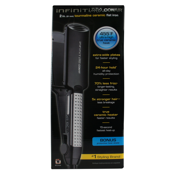 Conair Conair Flat Iron, Tourmaline Ceramic, 2 Inch Hair Care Black