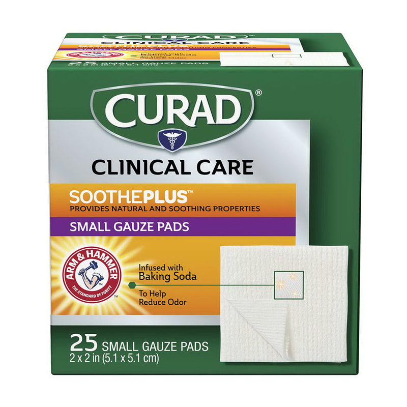 Curad Curad Soothe Plus Gauze Pads Small 2x2 In 25Ct First Aid Dark Slate Gray