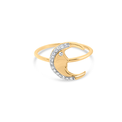 Bids.com 10K Yellow Gold 1/10 Cttw Diamond Crescent Moon Ring (I-J Color, I1-I2 Clarity) - Ring Size 6 Rings White Smoke 6 / Yellow.Gold,7 / Yellow.Gold,8 / Yellow.Gold,9 / Yellow.Gold,5 / Yellow.Gold