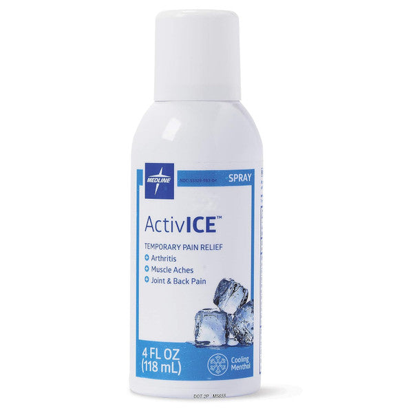 Medline Remedy Medline® Remedy Activice™ Topical Pain Reliever – 4 Fl oz Spray Medicine Cabinets White Smoke