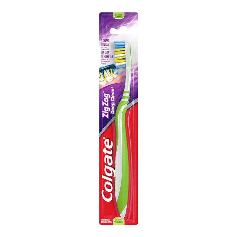 Colgate Colgate Wave Zig Zag Deep Clean Full Head Medium Toothbrush Toothbrushes Firebrick