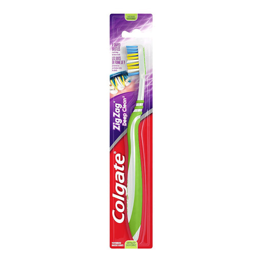 Colgate Colgate Wave Zig Zag Deep Clean Full Head Medium Toothbrush Toothbrushes Firebrick