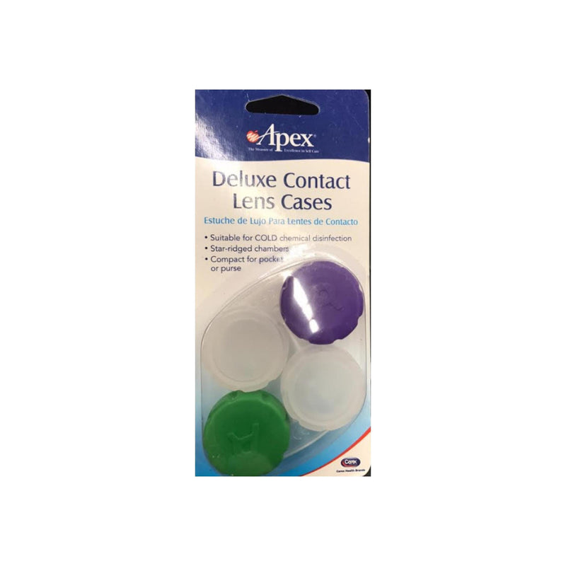 Apex Apex Deluxe Contact Lens Case - Leak-Proof Storage for Soft Lenses Vision Care Light Gray