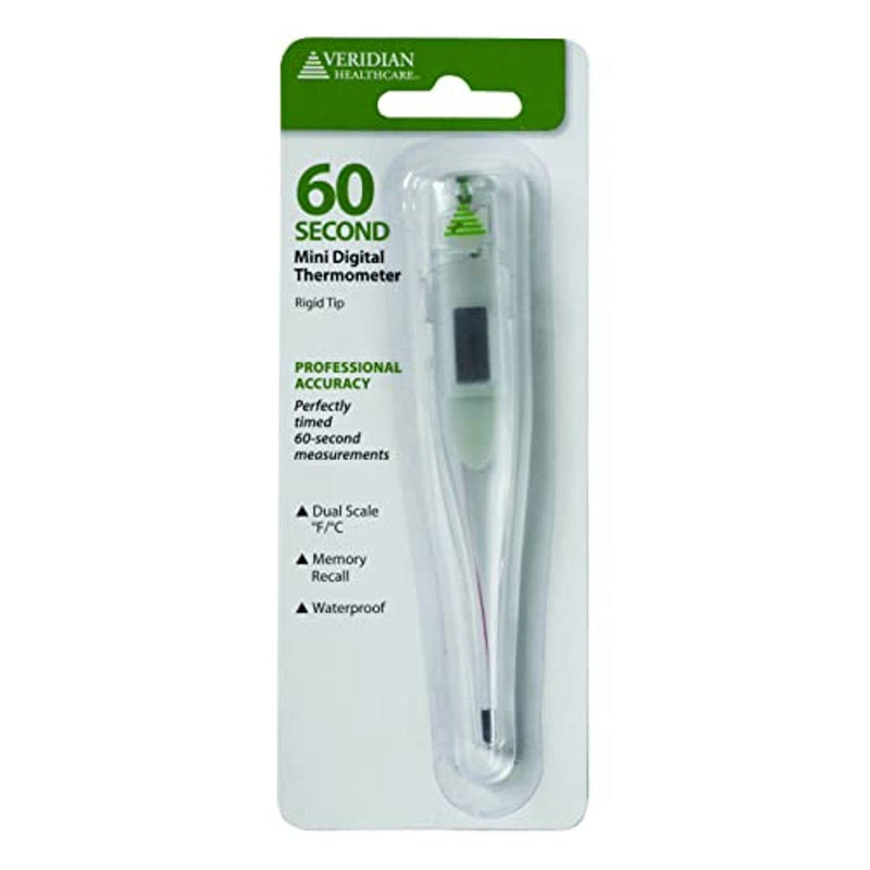Veridian Healthcare Veridian Healthcare 60 Second Mini Digital Thermometer Household Thermometers Light Gray
