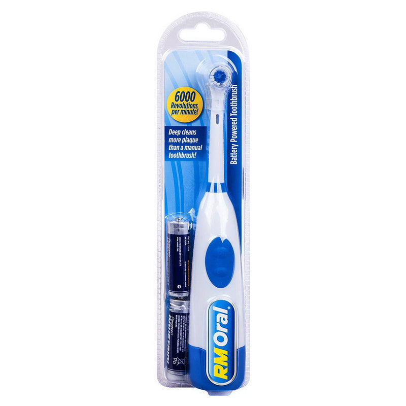 RM Oral RM Oral Battery Powered Toothbrush Includes Batteries Toothbrushes White Smoke