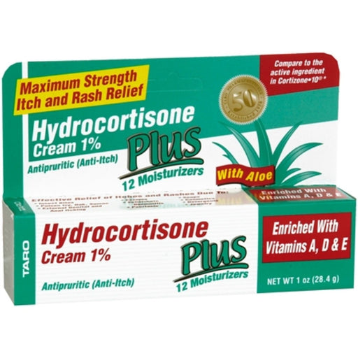 Taro Hydrocortisone Plus  Cr 1% 28.4gm Medicine & Drugs White Smoke