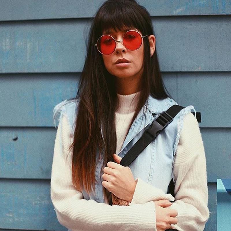 zeroUV Retro Hippie Mid Sized Round Color Lens Sunglasses 9814 Sunglasses Light Slate Gray Silver Blue,Silver Yellow,Silver Red,Silver Purple,Silver Orange,Silver Green