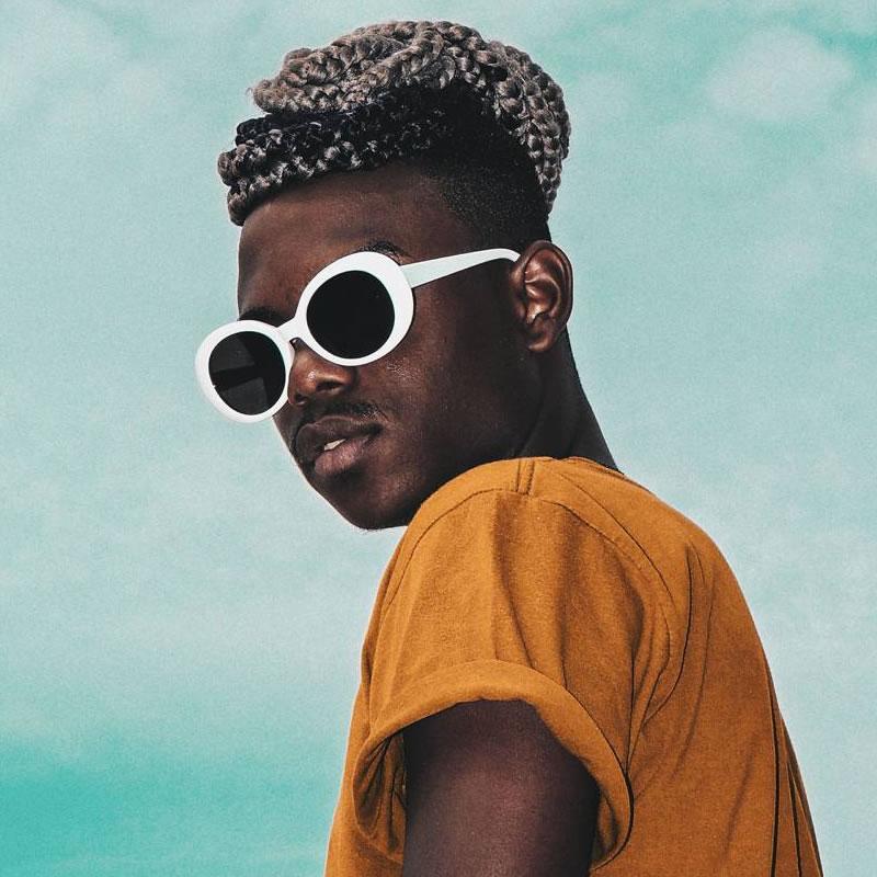 zeroUV Retro 1990's Fashion Oval Clout Goggle Sunglasses 51mm C381 Sunglasses Light Steel Blue Black Smoke,White Smoke,Tortoise Smoke,Clear Green,Red Smoke,White / Smoke,White / Smoke (2-pack)