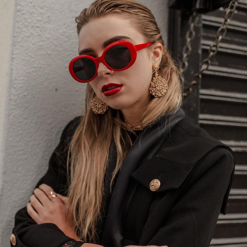zeroUV Oversize Retro Tapered Arms Clout Goggle Oval Sunglasses 53mm C383 Sunglasses Black Red Smoke,White Smoke,Black Smoke,Tortoise Brown