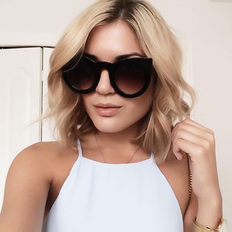 zeroUV Oversize Round Circle Pointed Cat Eye Sunglasses 9180 Sunglasses Light Gray Matte Black,Shiny Black Smoke,Tortoise Amber,Tortoise Smoke,Shiny Black Lavender,White Smoke,Red Smoke,White / Green Gradient