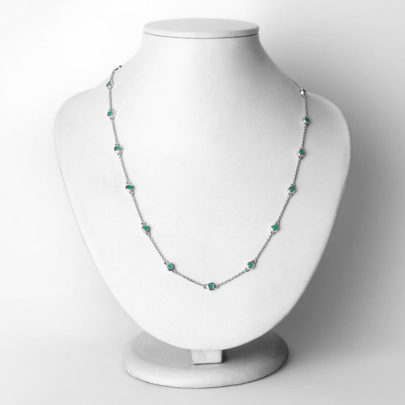 Bids.com 1.80 Carat Genuine Emerald .925 Sterling Silver Necklace Necklaces Lavender size 18.00