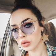 zeroUV Modern Slim Round Color Tone Aviator Sunglasses A871 Sunglasses Rosy Brown Gold Pink,Silver Blue,Silver Yellow,Silver Purple,Silver Red,Gold Yellow