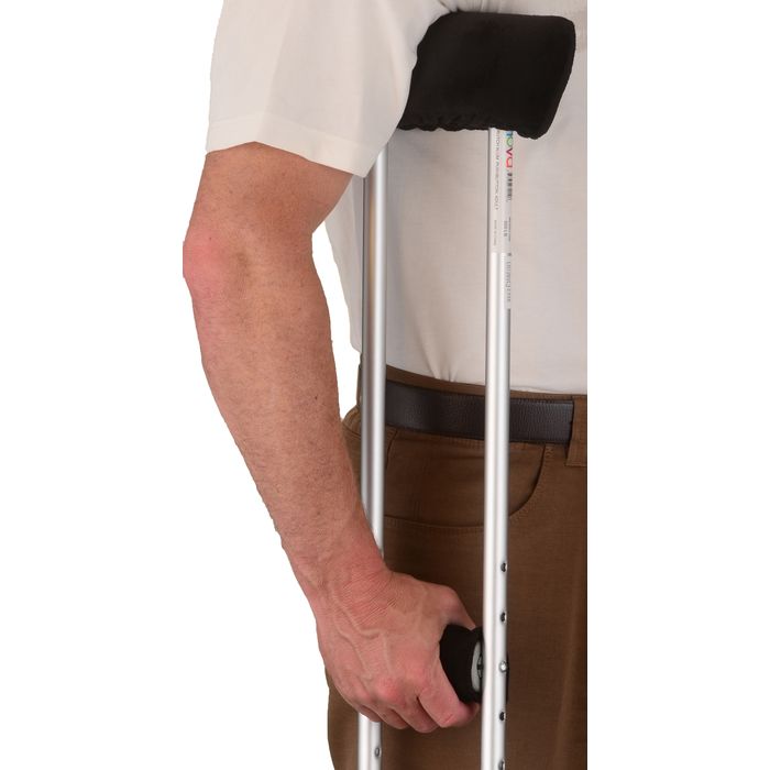 Nova Nova Crutch Cover Set In Black Microfiber Crutches White Smoke