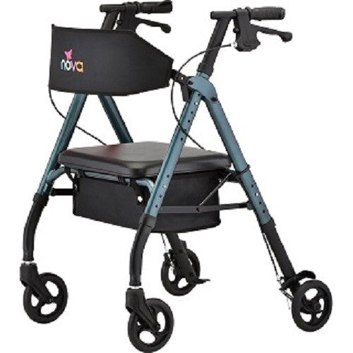 0 Nova Star 6 Wide BLack Adjustable Rollator - 4 COLOR CHOICE Throwing Stars White Smoke
