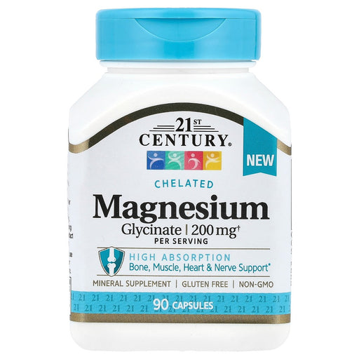 21st Century 21st Century  Magnesium Glycinate 200Mg Per Serving  Capsules 90Ct Health & Beauty White Smoke