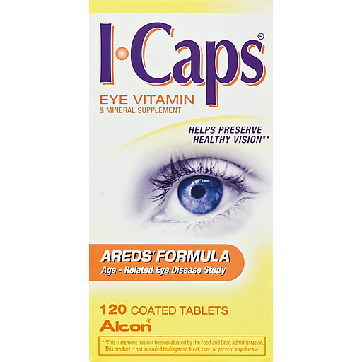 I-Caps I-Caps Alcon Areds Formula Coated Tablets Eye Vitamin & Mineral Supplement 120 Ct Box Personal Care Lavender