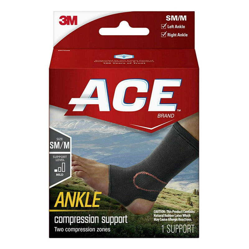 ACE Ace Brand Compression Ankle Support, Small/Medium, Black Plumbing Fittings & Supports Dark Red Default Title