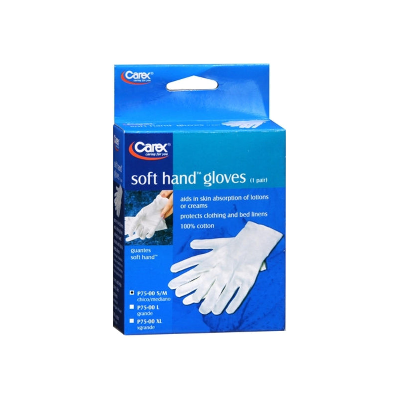 Carex Carex Soft Hands Cotton Gloves, Small/Medium Nail Care Light Sea Green