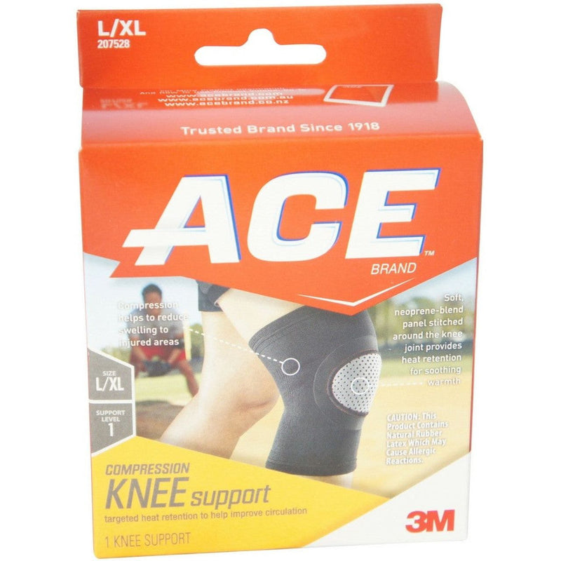 ACE Ace Knee Compression Support L/XL First Aid White Smoke