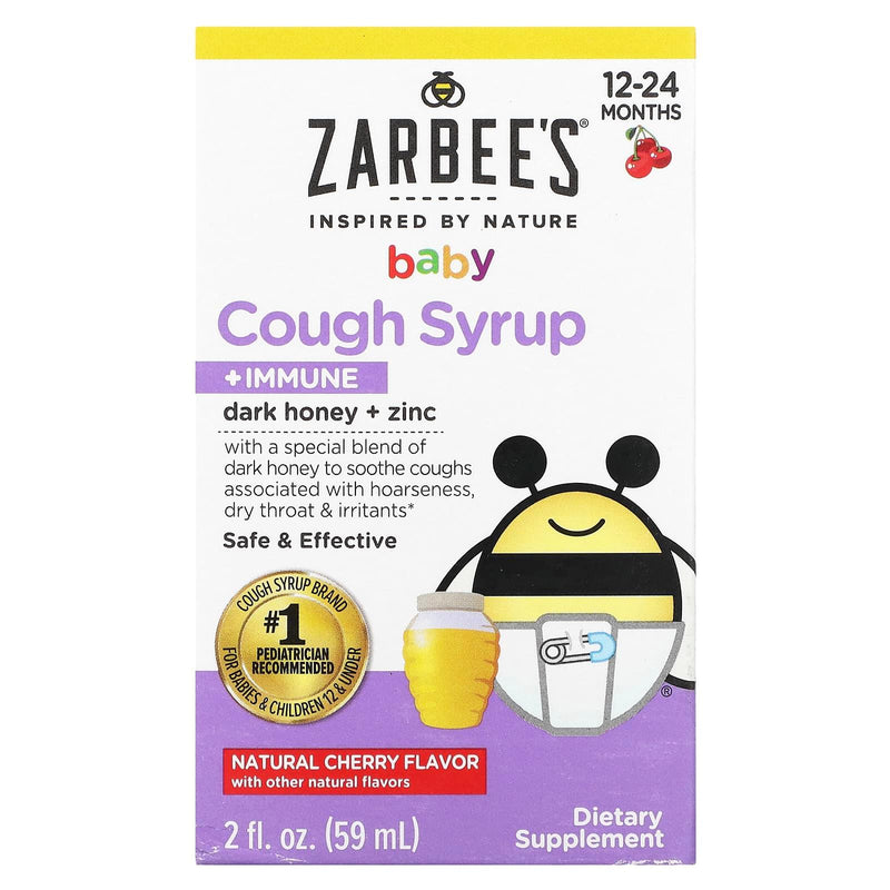 Zarbee's Zarbee's® Baby Cough Syrup + Immune – Natural Cherry (2 Fl Oz) Syrup White Smoke