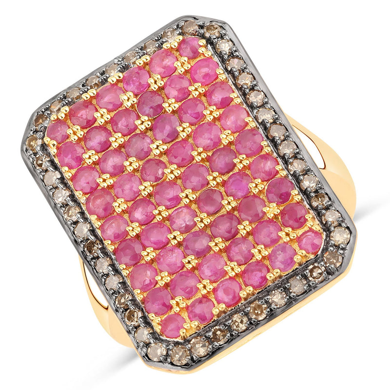 Bids.com 3.14 Carat Genuine Ruby and TTLB Diamond .925 Sterling Silver Ring Rings White Smoke size 6.00,size 7.00,size 8.00,size 9.00