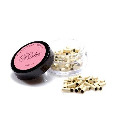 VIP Extensions Babe Flare Beads 3.5 mm, 100 Beads per Container Hair Extension Accessories White Smoke Vanilla