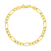 Bids.com 10k Yellow Gold Solid Figaro Bracelet (4.50 mm) Bracelets White Smoke 7 / Yellow Gold,8 / Yellow Gold