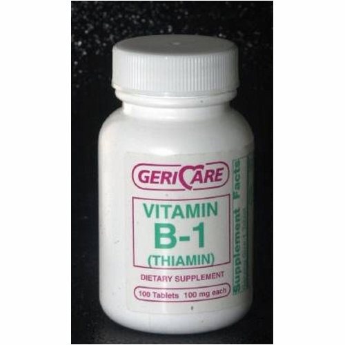 Geri-Care Thiamin  Vitamin B-1  Tb 100mg 100 Vitamins & Supplements Black