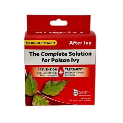 After Bite After Ivy Poison Ivy Relief Pads, 3% Medicated Wipes, 16 Count First Aid Dark Red