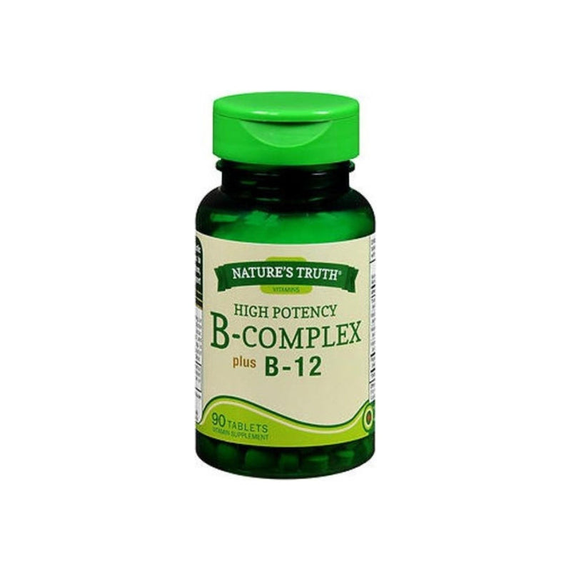 Nature's Truth Nature's Truth Tablets High Potency B-Complex Plus B-12 ,90 Tablets Vitamins & Supplements Black