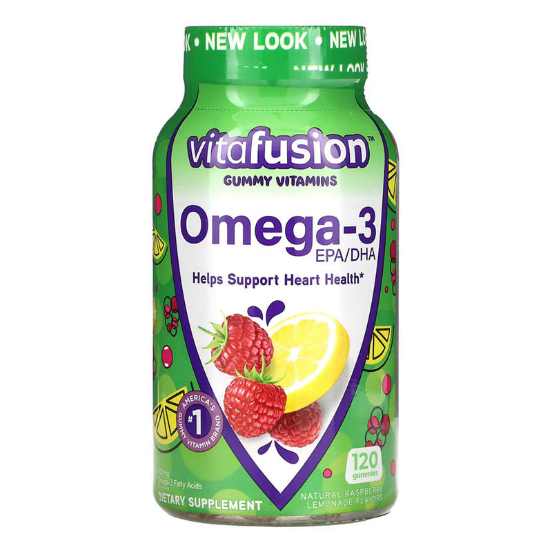 Vitafusion Vitafusion Omega-3 Gummy Vitamins, Heart Health Support with DHA & EPA, 120 Count (Assorted Fruit Flavors) Vitamins & Supplements White Smoke