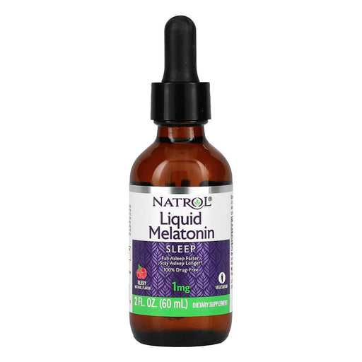 Natrol Natrol Melatonin Liquid Drops, 1mg per 4mL, Raspberry Flavor, 2 fl oz Sleeping Aids White Smoke