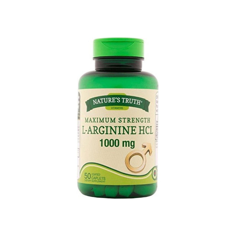 Nature's Truth Nature's Truth Vitamins, Maximum Strength L-Arginine HCL, 1,000 Mg, 50 Coated Caplets Vitamins & Supplements White Smoke