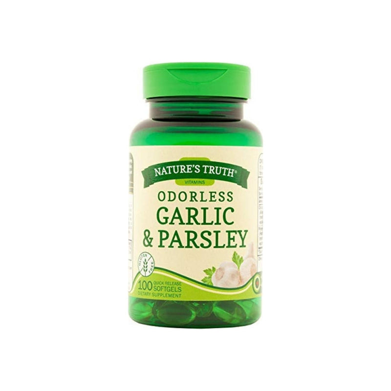 Nature's Truth Nature's Truth Odorless Garlic & Parsley 1200 mg, Heart Health Support, 100 Quick Release Softgels Vitamins & Supplements White Smoke