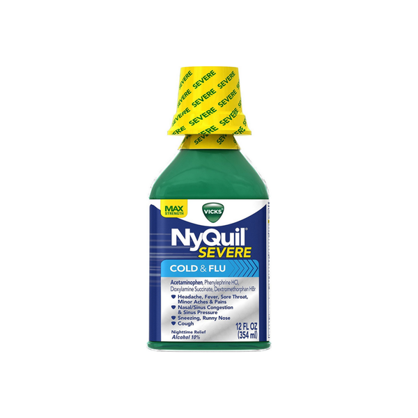Vicks Vicks NyQuil Severe Cold & Flu  12 Fl Oz Health & Beauty White Smoke