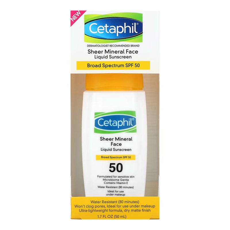 Cetaphil Cetaphil Sheer Mineral Liquid Face Sunscreen SPF 50 - 1.7 Fl Oz Sunscreen White Smoke