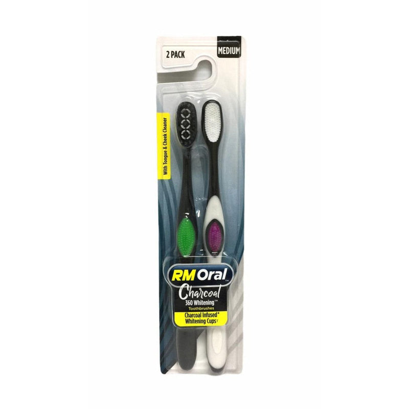 RM Oral RM Oral Toothbrushes, Charcoal, Medium Toothbrushes Light Gray