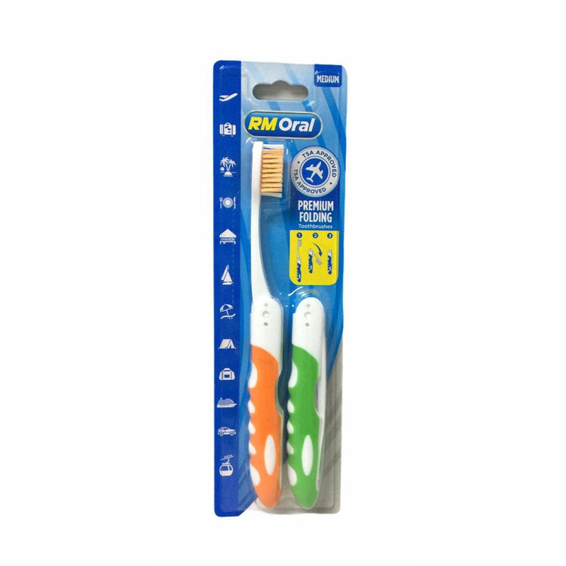 Azi Azi Rm Oral Folding Tbr 2 Medium Toothbrushes Midnight Blue